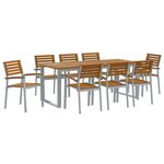 vidaXL Ensemble de salle à manger pour jardin 5 Pièces Gris et marron