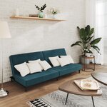 Vidaxl canapé-lit à 2 places bleu velours