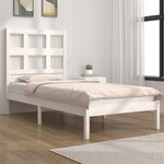 vidaXL Cadre de lit Blanc Bois de pin massif 75x190 cm Petit simple