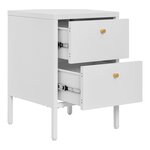 Commode 2 tiroirs acier blanc 40 x 40 x 595 cm