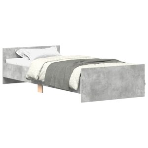 vidaXL Cadre de lit sans matelas gris béton 75x190 cm