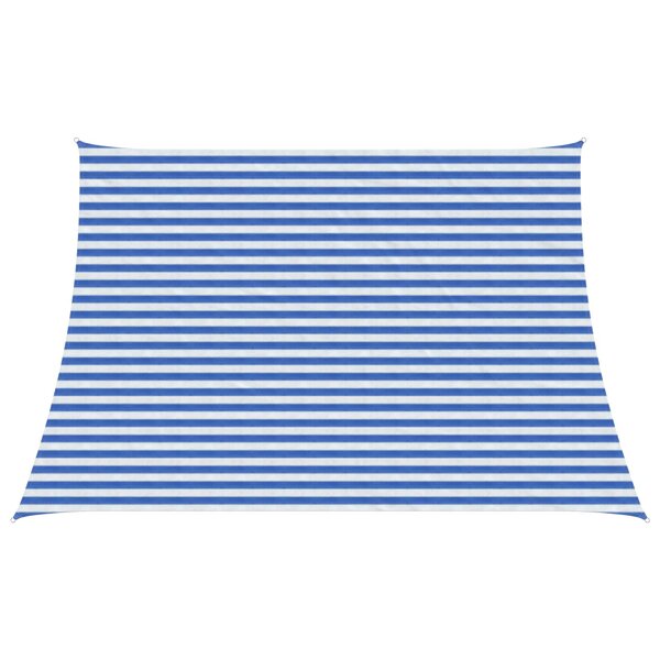 vidaXL Voile d'ombre 4 / 5 x 3 m HDPE Rectangulaire Bleu et Blanc