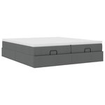 VidaXL Cadre de lit ottoman avec matelas gris foncé 180x200cm tissu