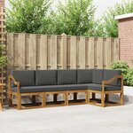 vidaXL Ensemble de canapés d'extérieur 5 Pièces Naturel et Anthracite