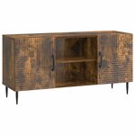 vidaXL Meuble TV Chêne fumé 102 x 34 5 x 50 cm Bois d'ingénierie