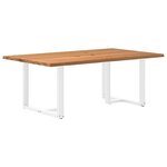 vidaXL Table à manger et bord naturel bois massif chêne rectangulaire