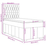 vidaXL Sommier à lattes de lit avec matelas Gris foncé 100x200cm Tissu