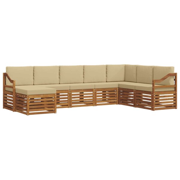 vidaXL Ensemble de canapés d'extérieur 8 pc Naturel et Beige