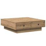 vidaXL Table basse chêne artisanal 90 x 90 x 28 cm Bois d'ingénierie