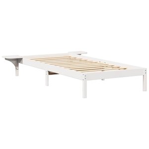 vidaXL Cadre de lit avec tables de chevet Blanc 75 x 190 cm Blanc