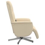 vidaXL Fauteuil inclinable de massage avec repose-pieds crème tissu