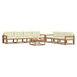 vidaXL Ensemble de canapés d'extérieur 8 Pièces Naturel et Crème