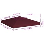vidaXL Toile supérieure de gazebo 310 g/m² 3x3 m Bordeaux