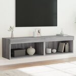 vidaXL Meubles TV avec lumières LED 2 Pièces sonoma gris 60x30x30 cm