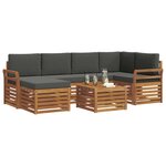 vidaXL Ensemble de canapé d'angle 7 Pièces Naturel et Anthracite