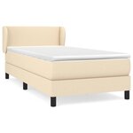 vidaXL Sommier à lattes de lit avec matelas Crème 100x200 cm Tissu