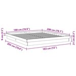 vidaXL Cadre de lit sans matelas 180x200 cm bois massif de chêne