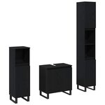 vidaXL Ensemble de mobilier de salle de bain 3 Pièces Chêne noir