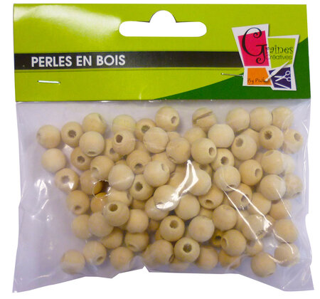 Perles en bois 1 cm 100 pièces