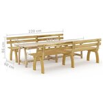 vidaXL Ensemble à manger de jardin 3 Pièces Bois de pin imprégné
