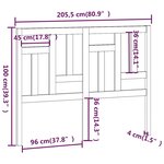vidaXL Tête de lit Gris 205 5x4x100 cm Bois massif de pin
