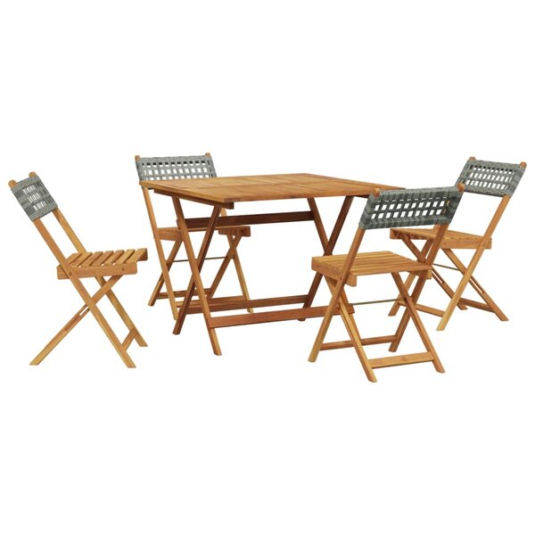 vidaXL Ensemble à manger de jardin 5 Pièces résine tressée et bois massif