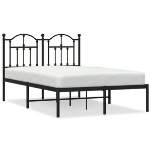 vidaXL Cadre de lit métal sans matelas avec tête de lit noir 120x200cm