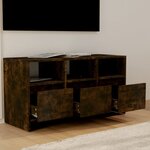 vidaXL Meuble TV Chêne fumé 102x37 5x52 5 cm Bois d'ingénierie