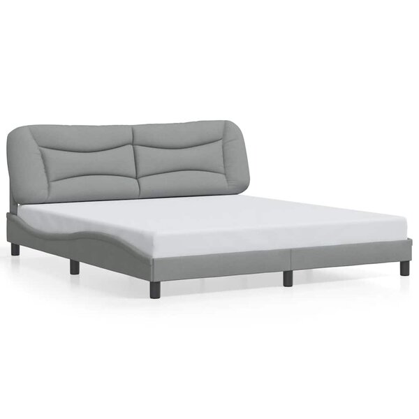 vidaXL Cadre de lit sans matelas Hvar gris clair 180x200 cm tissu