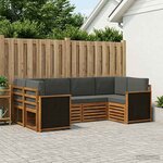 vidaXL Ensemble de canapés d'extérieur 5 pc Naturel et Anthracite