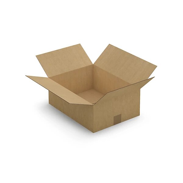 Caisse carton plate brune simple cannelure raja 40x30x15 cm (lot de 25)