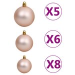vidaXL Arbre de Noël artificiel pré-éclairé/boules argenté 180 cm PET