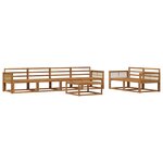 vidaXL Ensemble de canapés d'extérieur 7 Pièces Naturel