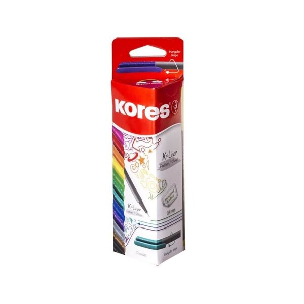 12 feutres k-liner assorties 0.4 mm - kores