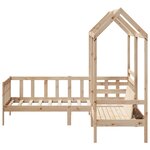 vidaXL Ensemble de lit de jour et de banc et toit 90x190 cm pin massif