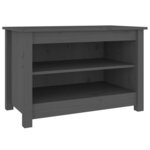 vidaXL Banc à chaussures Gris 70x38x45 5 cm Bois de pin massif