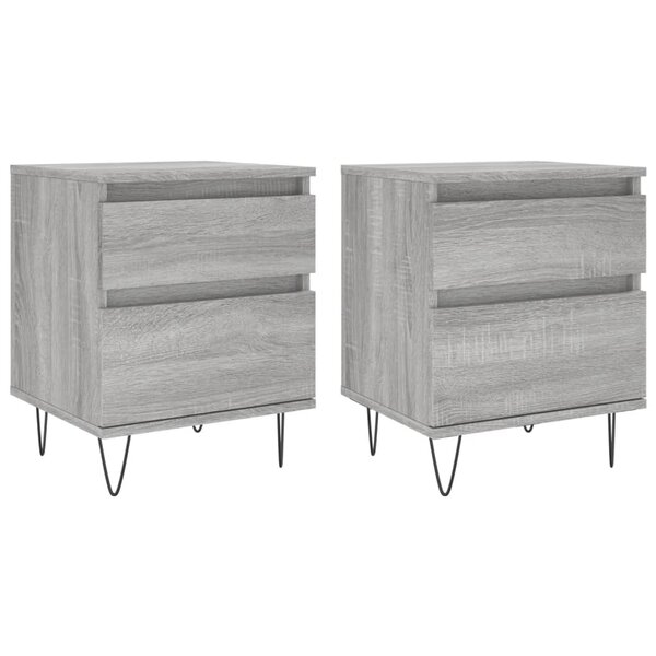 vidaXL Tables de chevet 2 Pièces sonoma gris 40x35x50 cm bois ingénierie