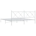 vidaXL Cadre de lit métal avec tête de lit blanc 183x213 cm