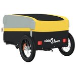 vidaXL Remorque de vélo noir et jaune 30 kg fer