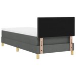 vidaXL Lit avec sommier et matelas gris foncé 90x190 cm Tissu