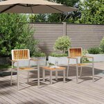 vidaXL Ensemble de salle à manger pour jardin 3 Pièces Marron Teck massif
