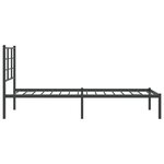 vidaXL Cadre de lit métal sans matelas avec tête de lit noir 80x200 cm