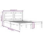 vidaXL Cadre de lit Gris Bois massif 140x200 cm