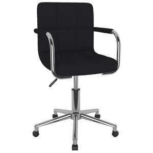 vidaXL Chaise pivotante de bureau Noir Tissu