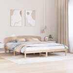 vidaXL Cadre de lit avec tête de lit 180x200 cm en bois massif de pin