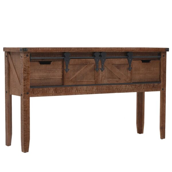 vidaXL Table console Bois massif de sapin 131 x 35 5  x 75 cm Marron