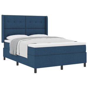 vidaXL Lit à ressorts avec matelas Bleu 200 x 140 cm tissu
