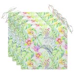 vidaXL Chaises à manger d'extérieur lot de 3 et coussins Acacia massif