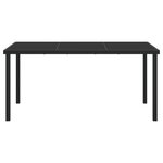 vidaXL Table de Jardin Noire 160x80x73 cm Verre Trempé