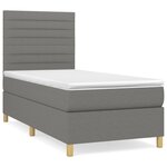 vidaXL Sommier à lattes de lit avec matelas Gris foncé 80x200 cm Tissu